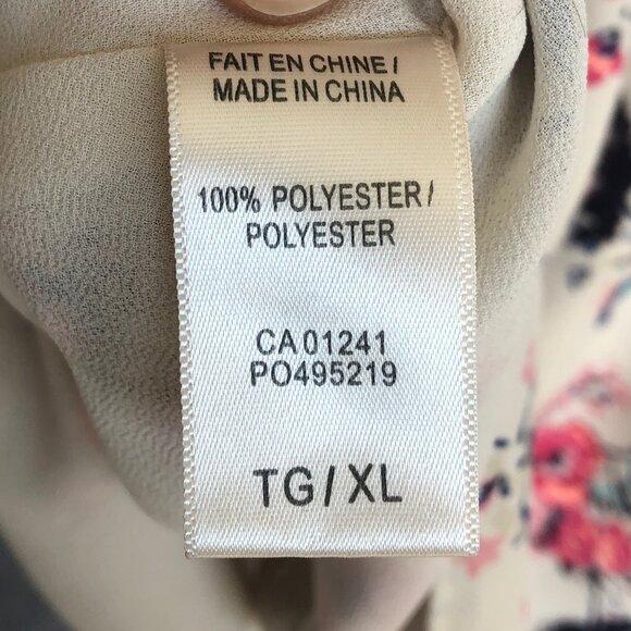 TWIK Simons Floral Camisole Top Racerback Lined Cream Pink Summer Women's XL - Picture 7 of 13